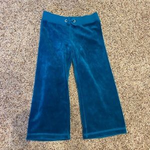 Little Girls Velvet Teal Juicy Couture Pants